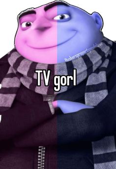 an image of a cartoon character with the words tv gor