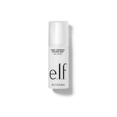 E.l.f. Eyes Lips Face Dewy Setting Mist Coconut NEW PACKAGING, SAME GREAT FORMULA!   Achieve a healthy-looking glow with this coconut-infused makeup setting spray. E.l.f. Dewy Setting Mist helps give your makeup lasting power while coconut is known to hydrate and condition the skin. Use it to set your makeup, or use throughout the day for a refreshing burst of coconut. Infused with skin-loving ingredients Coconut, Green Tea, and Cucumber, known to hydrate and condition the skin Gives you a healt Makeup Fixer Spray, Elf Setting Spray, Drugstore Setting Spray, Hydrating Setting Spray, Eyebrow Makeup Products, Elf Products, Setting Mist, Long Wear Makeup