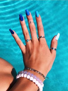 Nails After Acrylics, Wedding Acrylic Nails, Solid Color Nails, Blue Acrylic Nails, Colorful Nails, Smink Inspiration, Simple Acrylic Nails, Acrylic Nails Coffin Short, Summer Acrylic Nails