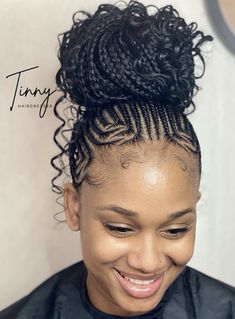 Cornrow Hairstyles Half Up Half Down, Half Moon Hairstyle Braids, Corn Roll Updo Braid Hairstyles, Braid Up Ponytail Black Women, Star Part Braids, Hair Braided Into Ponytail, Fulani Braids Ponytail, Ponytail Braids For Black Women, Cornrows Hairstyles For Black Women