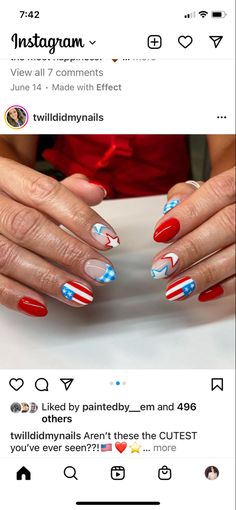 Fourth Of July Nails Cherry, 4the Of July Nails, Chrome Fourth Of July Nails, Boho 4th Of July Nails, Pink Fourth Of July Nails, 4th Of July Beach Nails, Western Fourth Of July Nails, 4th Of July Nails Ideas, Pink 4th Of July Nails