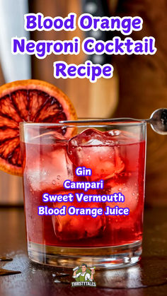 "Discover the vibrant flavors of a Blood Orange Negroni with this easy 
Negroni recipe. Perfect for cocktail enthusiasts, this Blood Orange 
Cocktail combines the classic bitterness of gin, vermouth, and Campari with 
the zesty sweetness of blood oranges. Elevate your mixology skills with 
this refreshing drink, ideal for craft cocktails and citrus cocktails 
lovers. Cheers to Italian cocktails with a twist!" Christmas Signature Cocktail, Big Batch Christmas Cocktails, Christmas Gin Cocktails, Negroni Cocktail Recipe, Cranberry Margaritas, Beefeater Gin