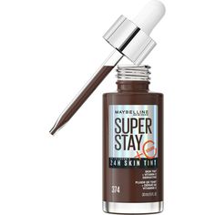 Turn up your skin with Super Stay Up to 24HR Skin Tint! This non-stop power, light weight foundation drops are infused with Vitamin C and creates a bright, natural look that lasts all day. Our vegan formula brightens and delivers beautiful skin-like coverage for a natural, radiant finish. 95% said skin looks healthy. Weightless foundation feel. Resists sweat, humidity and fading. Suitable for all skin types, including sensitive skin. Shake bottle well, apply a few drops with fingers or beauty bl Superstay Maybelline, Makeup Corner, You're So Vain, Travel Toothpaste, Glow Primer, Low Alcohol Drinks, Maybelline Superstay, Makeup Steps, Baby Drinks