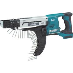 a cordless drill with spikes attached to it