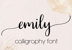 the calligraphy font with gold paint on it