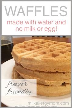 waffles made with water and no milk or egg are on a white plate