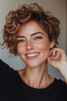 35+ Bold Pixie Hairstyles for Women Over 40: You Have to See Number 8! – CreativeBooster Growing Out Curly Pixie, Short Curly Hair Pixie, Curly Hair Pixie Cut, Pixie Cut Curly Hair, Chic Hairstyle, Curly Pixie Hairstyles, Short Curly Pixie, Mom Hair