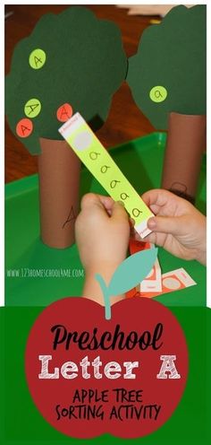 an apple themed preschool letter a craft for kids to make with paper and colored pencils