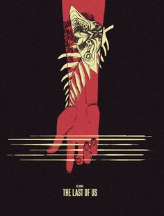 the last of us movie poster with hands holding each other in front of a black background