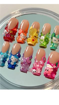 Paznokcie Hello Kitty, Sanrio Nails, Junk Nails, Kitty Nails, Trends Nails, Fake Nails Designs, 2024 Nails, Hello Kitty Nails