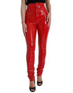 Designed to flatter and crafted with the finest materials, they feature a slim silhouette that elongates your legs, topped with a classic zipper closure for a seamless fit. Logo details add a touch of brand prestige.   Color: Red.  Material: 100% Polyester  Country of origin: IT  Zipper closure  Logo details  Made in Italy Red Trousers, Elegante Y Chic, Fit Logo, Red High, Dolce E Gabbana, Pants Color, Dolce & Gabbana, Brunei, Jean Coat