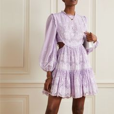 Very Pretty Embroidery Mini Dress. Brand New. Size Au 0 Elegant Mini Dress With Broderie Anglaise, Elegant Embroidered Dress With Broderie Anglaise For Spring, Pretty Embroidery, Mini Robes, Floral Outfit, Pretty Prints, Cotton Voile, Cutout Dress, Embroidered Dress