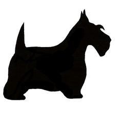 a black silhouette of a dog on a white background