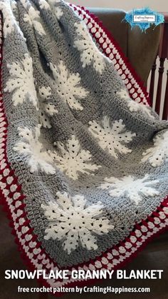 snowflake granny blanket crochet pattern by crafting happiness