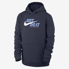 It's your game. Make sure everybody knows in this classic hoodie. Nike Hoodie With Letter Print, Nike Hoodie With Letter Print For Sports Season, Nike Fleece Hoodie With Letter Print, Nike Hoodies, Lacrosse Boys, School Items, Lacrosse, Big Kids, Kids Boys