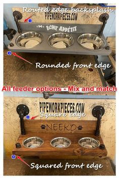 the instructions for how to make an elevated dog feeder