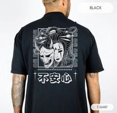 Japanese T Shirt Japanese Cyberpunk Anime Aesthetic Tshirt Harajuku Fashion Vintage Japanese Graphic Tee Japan Streetwear Hoodie for Him ❗ 𝗔𝗧𝗧𝗘𝗡𝗧𝗜𝗢𝗡: This listing INCLUDES MULTIPLE CLOTHING ARTICLE TYPES. Please be careful when you select from drop down list. Welcome to WesternAesthetic where timeless style meets modern charm! This tight-knit business is run by my fiancée and I, and serves to make sure your wardrobe is always expressive of who you are! We are passionate about curating stylish and comfortable clothing designs for everyone. Thank you for your support and for being a cherished part of our Etsy family! 🌟 𝗛𝗼𝘄 𝘁𝗼 𝗢𝗿𝗱𝗲𝗿: Please review all mockup photos and the color & size guides for proper fitting and color availability! - Select the Color, and clothing Size Punk Anime Print T-shirt For Streetwear, Alternative Anime Print Tops For Streetwear, Harajuku Style Cotton T-shirt For Alternative Fashion, Harajuku Style Tops For Halloween Streetwear, Harajuku Style Screen Print T-shirt For Streetwear, Emo Style Graphic T-shirt For Streetwear, Emo Anime Print Tops For Streetwear, Black Alternative T-shirt With Anime Print, Black Alternative Anime Print T-shirt