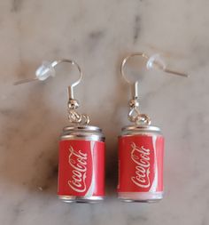 Just like the original you know and love.  Lightweight and cute. Specify in note which pair you want. Can Earrings, Lite Beer, Handmade Candy, Cat Earrings, Soda Can, Velvet Bag, Beer Can, Ear Wire, Crystal Earrings