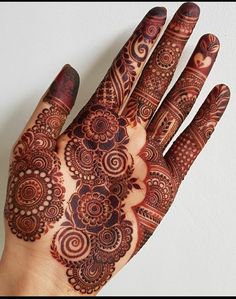 the hand is decorated with intricate designs