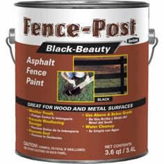 a can of fence post black - beauty paint