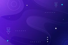 an abstract purple background with stars and shapes