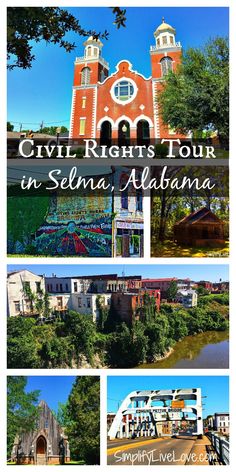 several different pictures with the words civil rights tour in selima, albama