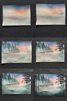 Watercolor Landscape Tutorial, Photo To Watercolor, Artistic Landscape, Painting Step By Step, Acrylic Art Projects, Watercolor Art Landscape, Landscape Painting Tutorial, Art Tutorials Watercolor, Watercolor Tutorial