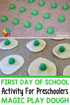 the first day of school activity for preschoolers is to make play dough with green eggs