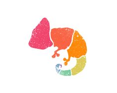 the colorful cat logo has been drawn in different colors