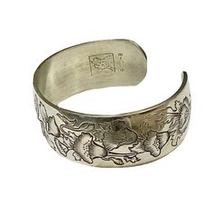 Flower Of The Month, Pretty Jewellery, Etching, Cuff Bracelet, Cuff Bracelets, Poppies, Original Box, Silver Bracelet, Jewelry Accessories