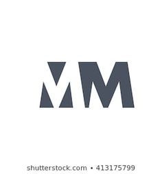 the letter m is made up of two different letters, one in grey and white