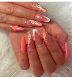 Peach Nails, Acrylic Nails Coffin Pink, Her Nails, Acrylic Nails Coffin Short, Summer Acrylic Nails, Short Acrylic Nails Designs, Pink Acrylic Nails, Coffin Nails Designs