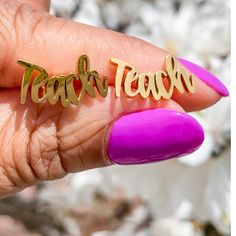 TEACH Gold Stud Earrings Small Gifts For Teachers, Earrings For Teachers, Teacher Jewelry Gifts, Teacher Gift Basket, Teacher Science, Teacher Jewelry, Teacher Earrings, Teacher Art, Flair Pens