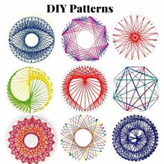 six different types of circular designs with the words diy patterns