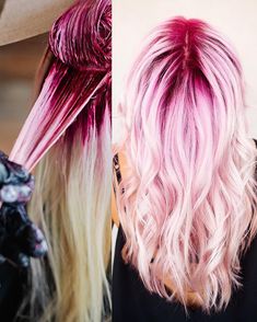 Pink Roots, Budget Christmas, Nails Dark, Ombré Hair, Ideas Nails, Amazing Hair, Colored Hair