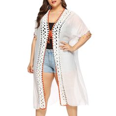 Buy Plus Size Crochet Beach Cover Up - White - 5A48537212 online, fidn many other Plus Size Women's Clothing 5 Below, Crochet Beach Cover Up, Plus Size Crochet, Clothing Themes, Swim Cover Up Dress, Beautiful Sweater, Fashion Graphic, Women Midi, Swim Cover