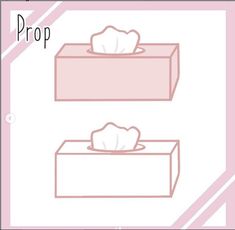 two boxes that have tissue in them and the words prop on top of one box