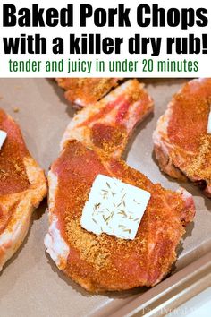 baked pork chops with a killer dry rub tender and juicy in under 20 minutes