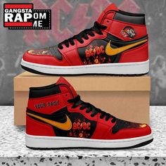 ACDC Fan Gift Custom Air Jordan 1 Hightop Shoes Step into the world of music fandom with the ACDC Fan Gift Custom Air Jordan 1 Hightop Shoes, a unique blend of style, functionality, and iconic design. These custom shoes are not just a footwear choice; they make a statement for every ACDC enthusiast. Whether you’re heading to a concert or just want to show off your love for this legendary rock band, these sneakers are crafted to elevate your style and keep you comfortable. The ACDC Fan Gift Jordan 1 High Top, Hightop Shoes, Custom Air Jordan 1, Jordan 13 Shoes, Jordan 13, Air Jordan 1 High, Jordan 1 High, Iconic Design, Dc Shoes