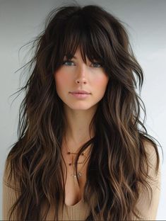 Long Shaggy Haircuts, Curly To Straight Hair, Straight Hair With Bangs, Long Shag Hairstyles, Haircut 2023, Long Shaggy, Modern Shag Haircut, Long Shag Haircut