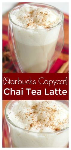 starbucks chai tea latte with whipped cream and cinnamon on top