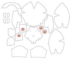 an image of cut out shapes with paw prints