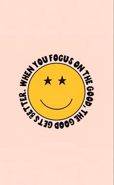 a yellow smiley face with three stars on it's forehead and the words when you focus on the good life, sleep