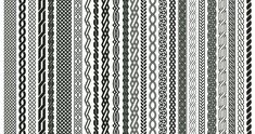 a set of black and white lines that are very decorative in the style of art