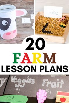 farm lesson plans for kids to learn how to make their own farm animals and vegetables