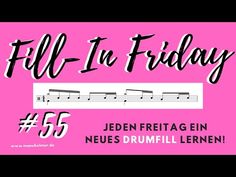 a pink background with black and white text that reads,'fill in friday 55 '