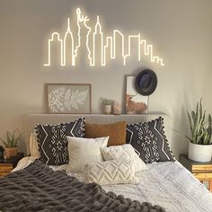 Transform your space with the stunning New York Skyline LED neon sign. With its sleek design and energy-efficient LED technology, this sign is a perfect addition to any home, office or business. The bright and bold neon lights are sure to grab attention and make a statement in any room. So why settle for boring wall art when you can have a unique and stylish New York Skyline LED neon sign Cheap Neon Signs, Neon Wall Art, Student Room, Neon Sign Shop, Neon Wall, Nyc Skyline, Apartment Decorating, Custom Neon Signs, Led Signs