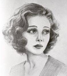 a pencil drawing of a woman's face