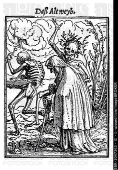 a skeleton standing next to a man in a field