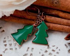 This green Christmas tree earrings will add holiday mood to your look.Size:around 4.5 cm / 1 6/8"*Please give an allowance for slight difference in size, shape and tint since each piece is individually handmade.*Each purchase comes carefully packaged and is ready-to-gift.*Please note that real colors may slightly differ from their appearance on your display.You might also like:Other Earrings: http://etsy.me/14NiAkk Green Christmas Holiday Jewelry, Christmas Holiday Green Jewelry, Green Holiday Earrings For Festive Occasions, Green Christmas Jewelry For Festive Occasion, Green Earrings For Festive Holiday Occasions, Green Handmade Holiday Earrings, Holiday Green Handmade Earrings, Green Handmade Earrings For Holiday, Handmade Green Earrings For Holidays